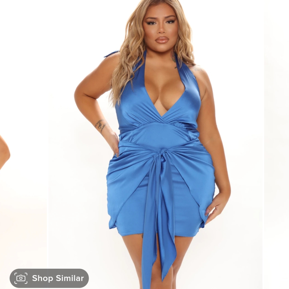 FN Blue Halter Dress - Picture 2 of 6